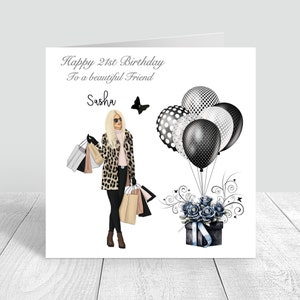 Handmade Personalised Women's Birthday Card Daughter Granddaughter Niece 18th 21st 30th