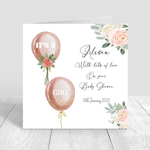 Carte de douche de bébé personnalisée faite à la main Félicitations| Nouveau bébé | Petite fille| Nouvelle maman | Cadeaux de fête de naissance | c'est une fille