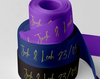 Wedding day custom printed ribbon wedding favours gifts for guest 10mm 15mm 25mm 50mm 100mm