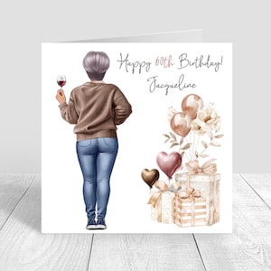 Personalisierte Frauen Happy Birthday Karte, Grußkarte, Geburtstagskarten für ihre Schwester Bestie 25.30.35.40.50.60.1260