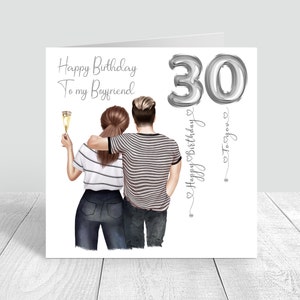 Carte d'anniversaire personnalisée homme et femme, carte faite main frère/soeur/petit ami/partenaire/fiancé/couple 21, 30, 40, 50, carte 1031