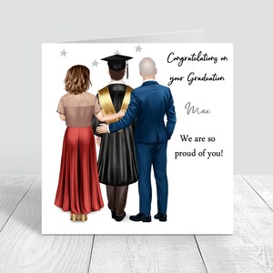 Carte de fin d'études personnalisée et faite main Nous sommes très fiers de vous Cadeaux de remise des diplômes faits main * Personnaliser les cheveux *