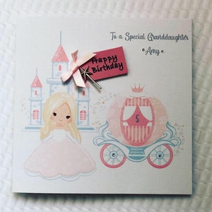 Mädchen Geburtstagskarte Prinzessin Handmade mit Charme - Geburtstagskarte für Tochter / Enkelin / Nichte
