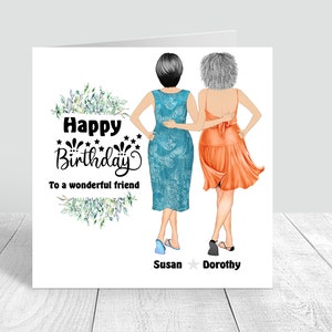 Mejor amigo feliz cumpleaños tarjeta hecha a mano hermana / amiga / mejor amiga /. Primo 30 35 40 50 60 Personalizado 143