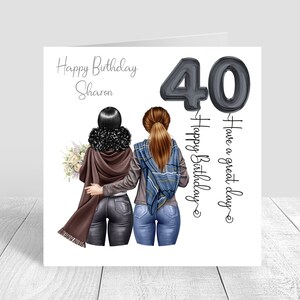 Women's Personalised Best Friend Happy Birthday Handmade Card Teen, Sister Bestie Cousin 18th 21st 25th 30th 35th 40th 50th 60th 575