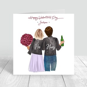 Biglietto personalizzato di buon San Valentino per lui e per lei, fidanzata, fidanzato, fidanzata, regali personalizzati per il partner, biglietto fatto a mano per San Valentino