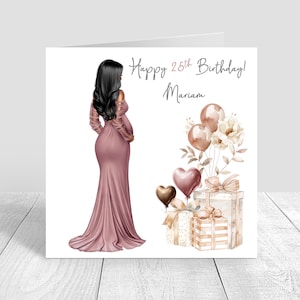 Carte de joyeux anniversaire personnalisée pour femme enceinte, future maman, carte d'anniversaire pour meilleure amie, fille, petite-fille, nièce, carte faite main 1529