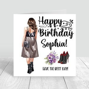 Biglietto di buon compleanno per donna personalizzato Biglietto fatto a mano personalizzato per sua sorella Bestie Cugina 18 21 25 30 35 40 973