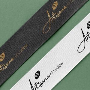 Ribbon for business with own logo name branding shop opening custom packaging 10mm 15mm 25mm 50mm 100mm 25metres 50metres 75metres 100metres