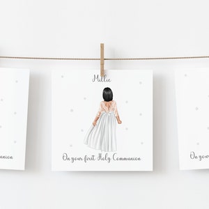 First Holy Communion Card Handmade Personalised for Girls Granddaughter Daughter Niece Sister Personalise Holy communion gifts for girls image 2