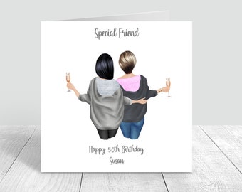Best Friend Happy Birthday Handmade Card Sister/ Cousin 18th 21st 25th 30th 35th 40th 50th 60th Personalised 265