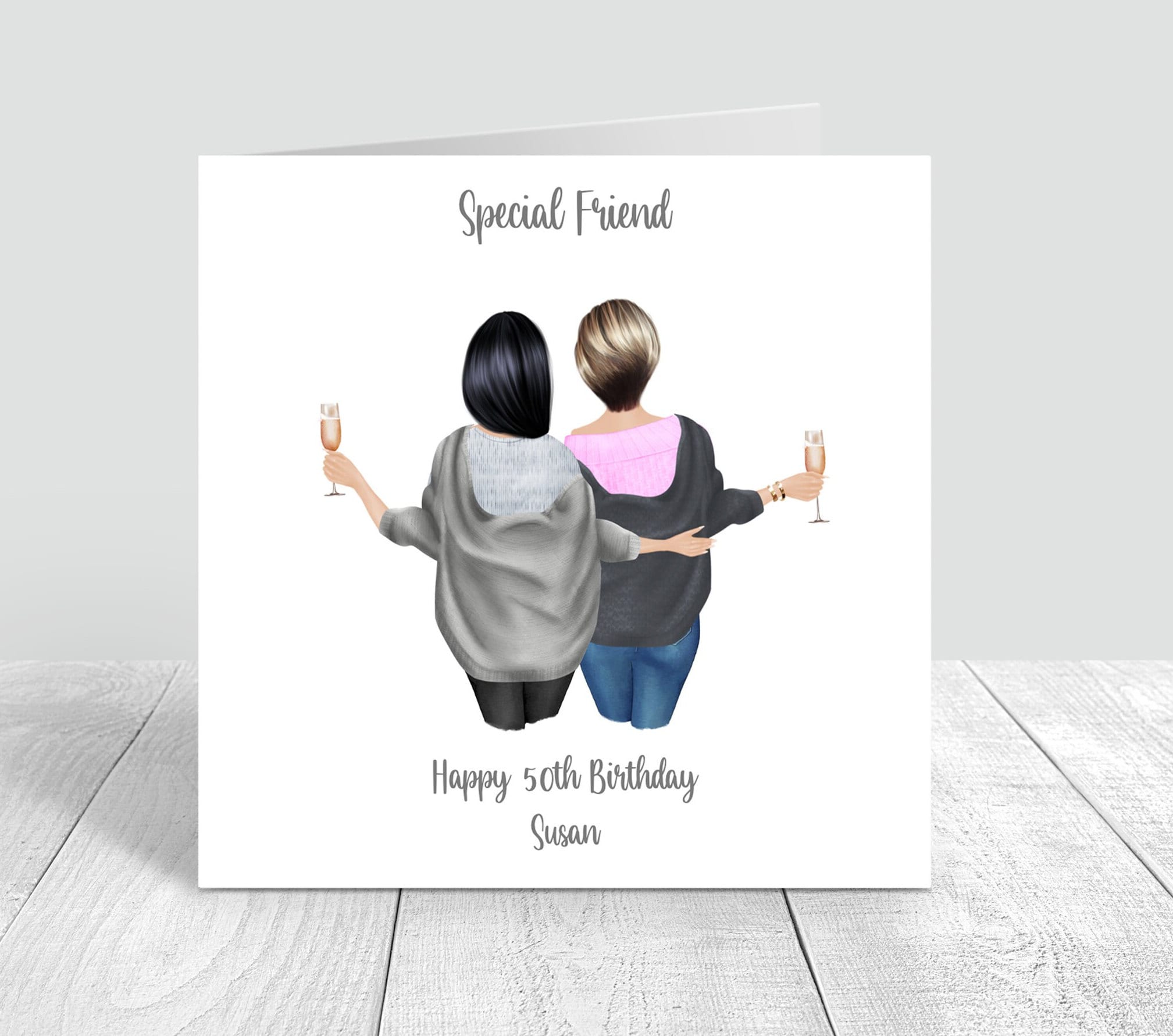 Best Friend Happy Birthday Handmade Card Sister/ Cousin 18th 21st 25th 30th 35th 40th 50th 60th Personalised 265