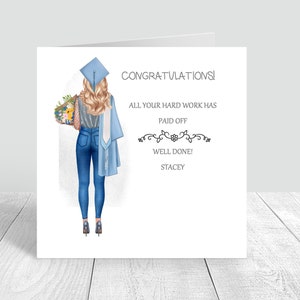 Carte de remise de diplôme personnalisée pour femme / Bravo / Étudiante diplômée / Vous l'avez fait / Carte de voeux de remise de diplôme faite main