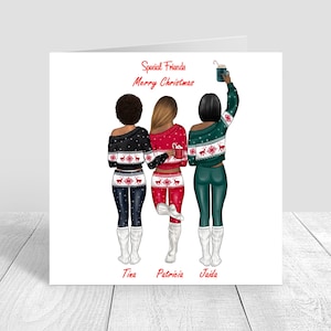 Merry Christmas handgemaakte Bestie Card Kerst gepersonaliseerde kaart| Zuster| mama| Beste vriendin|dochter