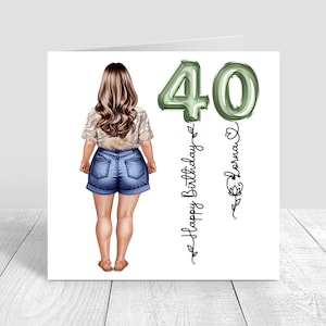 Personalised Girls Happy Birthday Card 18th 21st 25th 28th 30th 40th Card Handmade birthday Granddaughter daughter, Sister, Sage green 1636