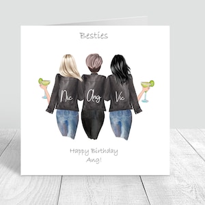 Besties/Zussen/Vrienden Gelukkige Verjaardag Handgemaakte kaart 18e 21e 25e 30e 35e 40e 50e 60e Gepersonaliseerd