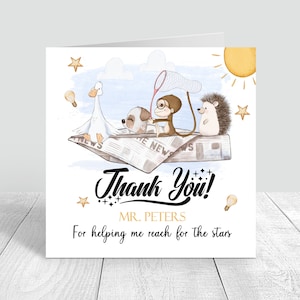 Carte de remerciement personnalisée pour enseignant Carte de fin d'année à personnaliser pour enseignant Carte de remerciement personnalisée pour enseignant Meilleur cadeau pour enseignant 1113
