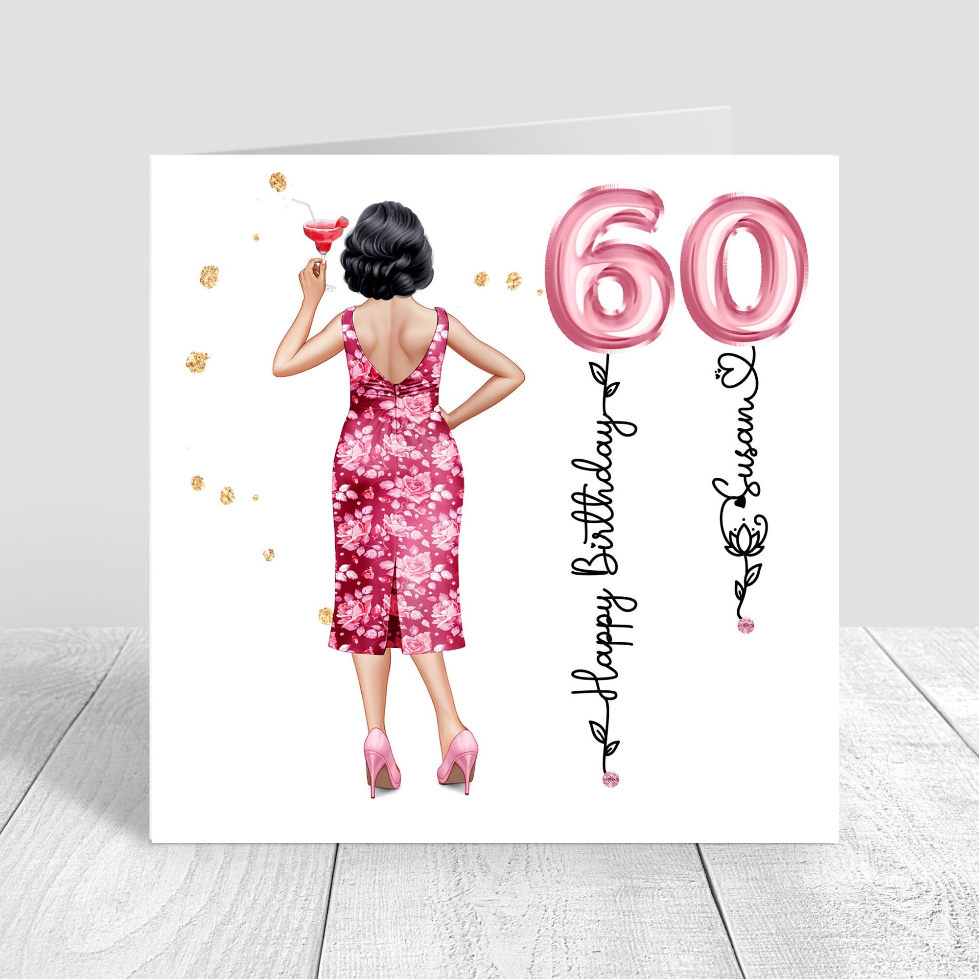 Personalised Women's Happy Birthday Card  28th 30th 40th 50th 60th Card Handmade birthday Friend, Granddaughter Daughter Niece Sister 1175