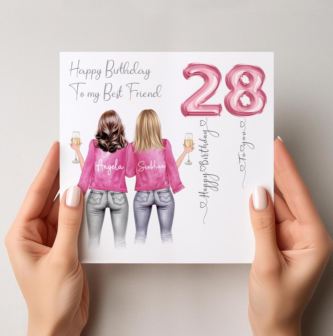 Personalised Best Friend Birthday Card for Her, Bestie Card, Custom ...