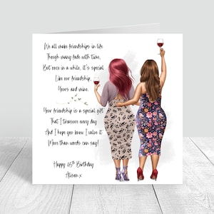 Tarjeta de feliz cumpleaños personalizada para mujer, tarjeta hecha a mano para su mejor amiga, hermana, mejor amiga, prima, 18, 21, 25, 30, 35, 40, 50, 60 años, 1035