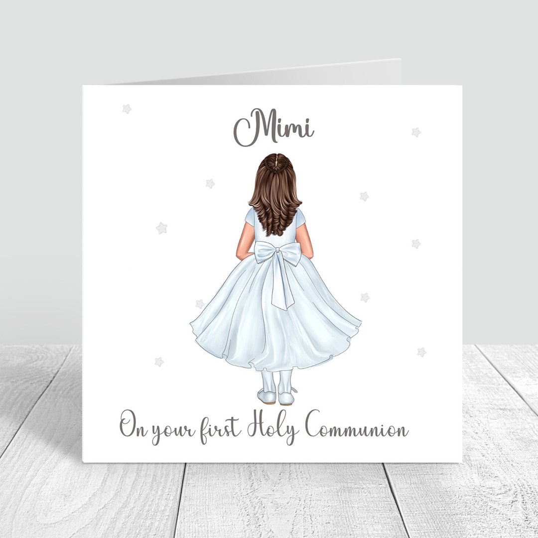 First Holy Communion Card Handmade Personalised for Girls Granddaughter ...