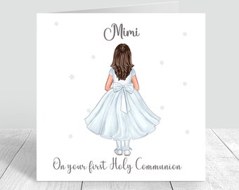 First Holy Communion Card Handmade Personalised for Girls Granddaughter Daughter Niece Sister Personalise Holy communion gifts for girls 616