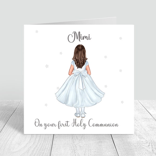 First Holy Communion Card Handmade Personalised for Girls Granddaughter Daughter Niece Sister Personalise Holy communion gifts for girls 616