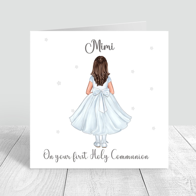 First Holy Communion Card Handmade Personalised for Girls Granddaughter Daughter Niece Sister Personalise Holy communion gifts for girls 616 image 1