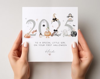 Personalised First Halloween Card, Happy 1st Halloween Card, Halloween Gift For Baby, Present For Babies First Halloween, Boys | Girls 1874
