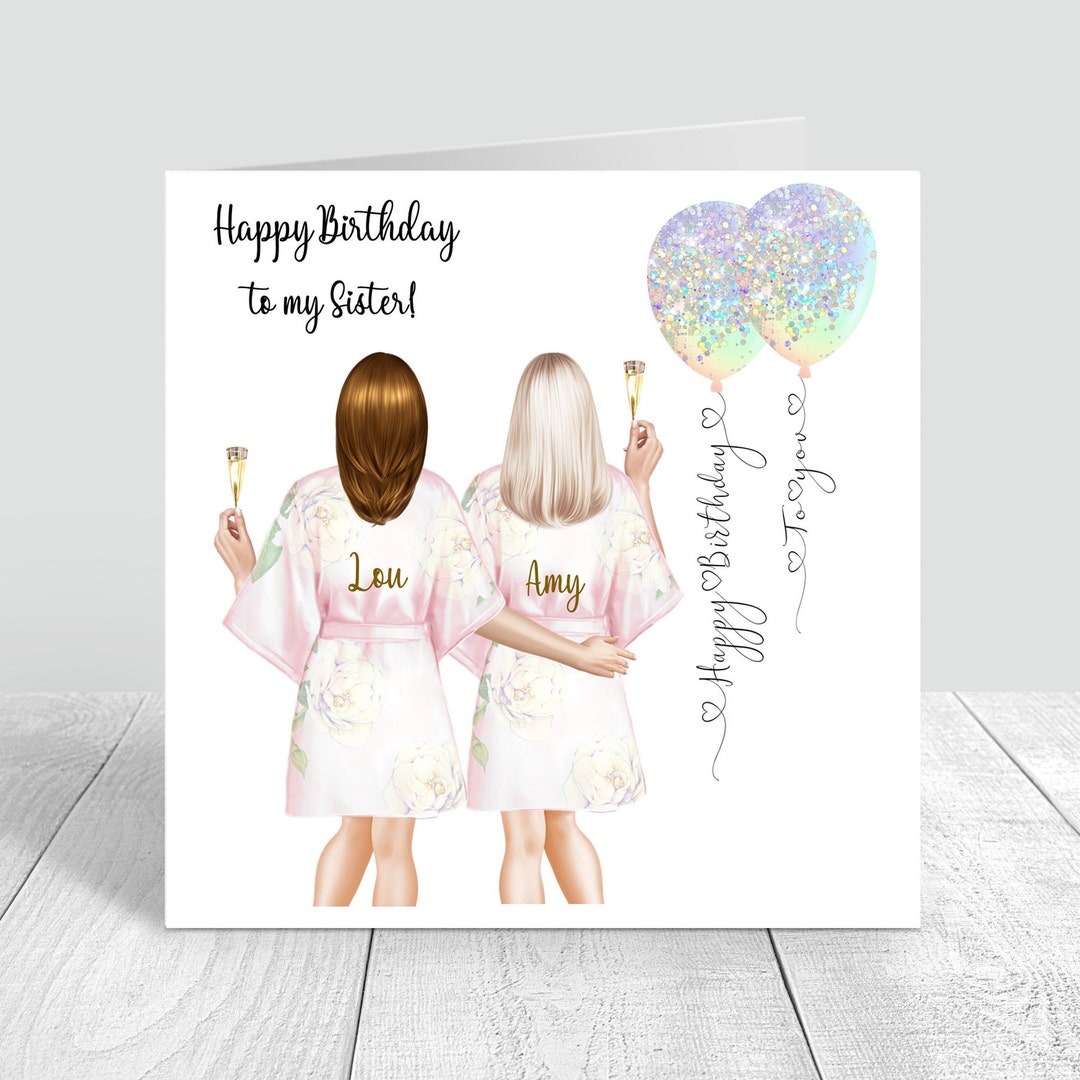 Birthday Card Women's Best Friend Handmade/ Personalised Sister/ Auntie ...