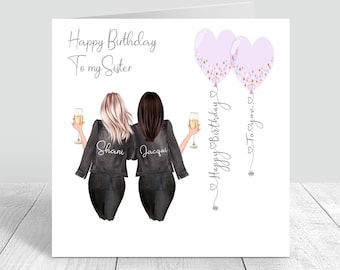 Best Friend Happy Birthday Handmade Card Sister/ Cousin 18th 21st 25th 30th 35th 40th 50th 60th Personalised