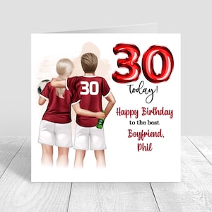 Carte personnalisée de joyeux anniversaire de football pour hommes, carte de voeux, carte d'anniversaire, carte de football pour homme, kit de football retraité, 21 30 40 50 1231