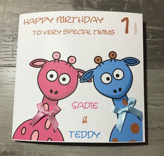Happy Birthday Very Special Twins Card For 1st 2nd 3rd 4th Etsy Happy Birthday Very Special Twins Card For 1st 2nd 3rd 4th Etsy