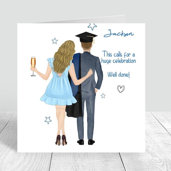 Boyfriend Graduation Card Personalised Handmade card Congratulations Well done, you did it graduation card University Graduation 0033