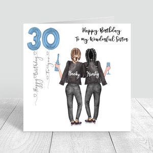 Carte d'anniversaire personnalisée pour femme, cadeau pour sa meilleure amie soeur tante 18e 21e 25e 30e 40e 50e petite-fille fille nièce