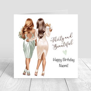 Personalised Women's Happy Birthday Card 18th 21st 25th 28th 30th 40th Card Handmade birthday Granddaughter daughter Niece Sister 1650