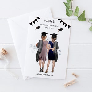 Nous l'avons fait Carte de remise des diplômes Bestie Grande carte personnalisée pour filles Diplômés Carte faite main Félicitations Carte de remise de diplôme meilleure amie 425
