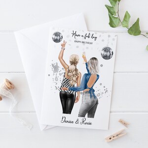 Tarjeta de cumpleaños grande personalizada para mujer, fiesta hecha a mano para mujer, chicas 18, 21, 28, 30, 40, tarjeta grande, amiga de la mujer 280