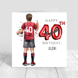 Personalised Mens Football Happy Birthday Card,Greeting Card, Birthday Card,Mens Football Card, Blue Football Kit ,21st 30th 40th 50th 1596