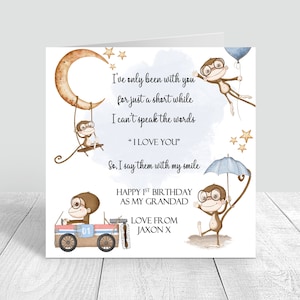 Joyeux 1er anniversaire en tant que carte de grand-père, carte d'anniversaire de grand-père, 1er anniversaire en tant que grand-père, carte de voeux, grand-père, papa, 1121