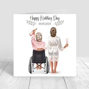 Tarjeta del día de la boda de la mujer, Novia del equipo, Damas de honor personalizadas, Batas de boda, Rosa, Felicitaciones, Recuerdo de la novia, Tarjeta del día de la boda 1125