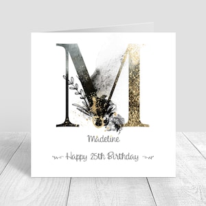 Handgemaakte gepersonaliseerde zwart goud grote eerste vrouwen verjaardagskaart gelukkige verjaardag mama/tante/beste vriend/zus/18e 21e 30e 40e 50