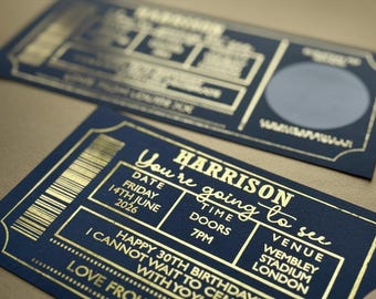 Personalised Scratch to Reveal Concert Ticket Gift | Concert Voucher | Birthday Surprise Gift for Him Her | Event Gift Idea