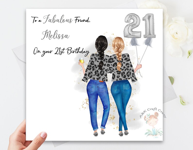 Birthday Card Women's Best Friend Handmade/ Personalised | Etsy