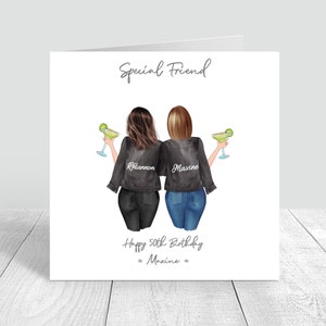 Best Friend Happy Birthday Handmade Card Sister, Bestie, Cousin 18th 21st 25th 30th 35th 40th 50th 60th Personalised 647