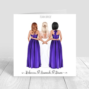 Carta personalizzata regalo per la sposa / damigelle d'onore Carta personalizzata fatta a mano per la migliore amica / sorella / cugina / migliore amica / capelli personalizzati