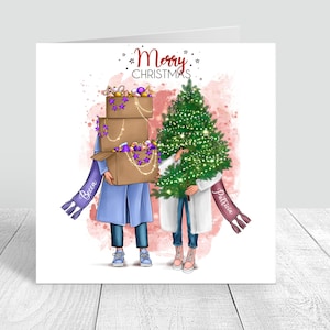 Lindo cartão de Natal feminino para mulheres, feito à mão e personalizado, irmã | Filha | Primo | Amigo | Esposa 184