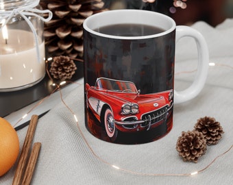 1960 Red Corvette Fine Art Mug 11oz