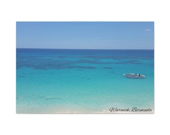 Canvas Print, Bermuda South Shore Secluded Beach Wall Art, Matte Stretched 1 25&quot; Decor, Coastal Home Decor, Ocean Print for Living Room,