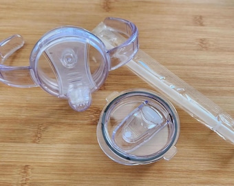 Lid Replacement Set, 12 oz Sippy Cup, Lid with handles, Holding Lid, Sliding Lid, Straw, Sippy Cup lids, Replacements, Upgrade Sliding Lid
